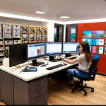**A bustling digital marketing agency office. The team is collaborating on social media campaigns and SEO strategy, helping a local handicraft vendor triple their sales.** (Focus on the "Digital Marketing" and "Data Analysis" sections)