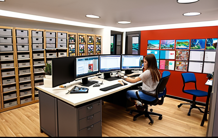 **A bustling digital marketing agency office. The team is collaborating on social media campaigns and SEO strategy, helping a local handicraft vendor triple their sales.** (Focus on the "Digital Marketing" and "Data Analysis" sections)