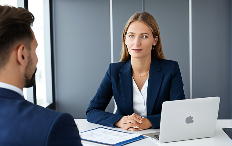 경영지도사와 기업 문화 개선 방법 - Culture Assessment**
"A management consultant interviewing employees in a modern office setting, gat...