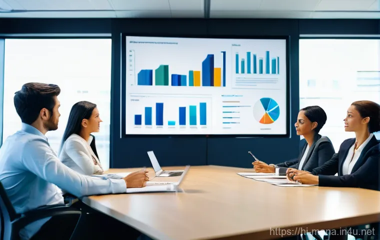 경영지도사와 마케팅 전략 수립 - **Prompt:** A diverse group of business professionals, including a knowledgeable management consulta...