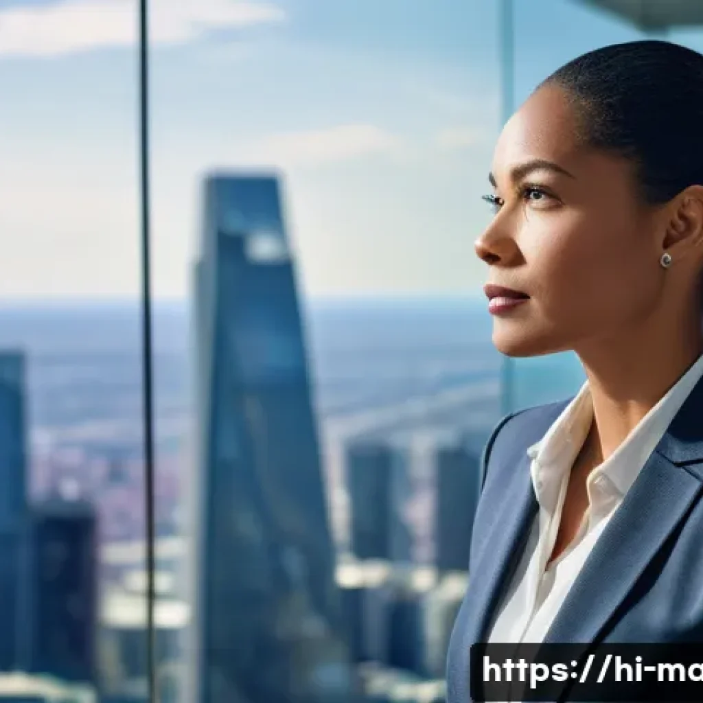 경영지도사와 기업 회생 컨설팅 - **Prompt:** A diverse female CEO in her late 30s, dressed in smart business attire, looking thoughtf...