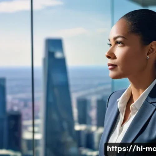 경영지도사와 기업 회생 컨설팅 - **Prompt:** A diverse female CEO in her late 30s, dressed in smart business attire, looking thoughtf...