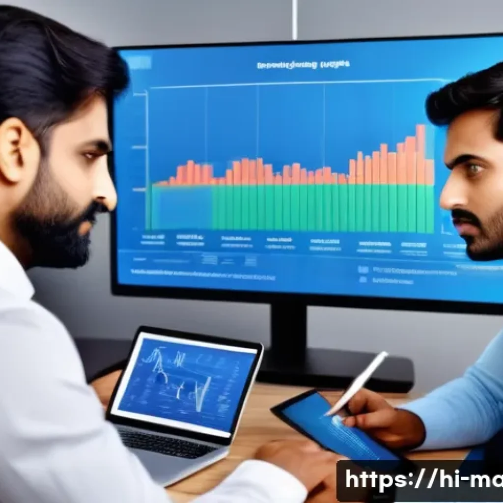 경영지도사와 사례 기반 경영 전략 - A modern Indian corporate office scene with a diverse team of professionals analyzing real-time mark...