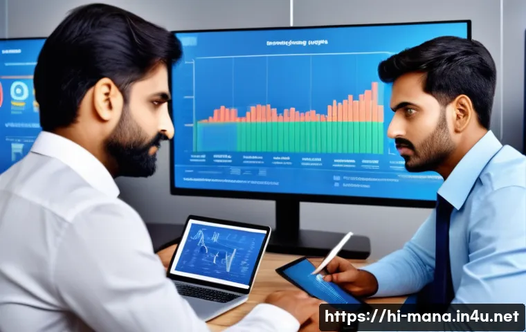경영지도사와 사례 기반 경영 전략 - A modern Indian corporate office scene with a diverse team of professionals analyzing real-time mark...